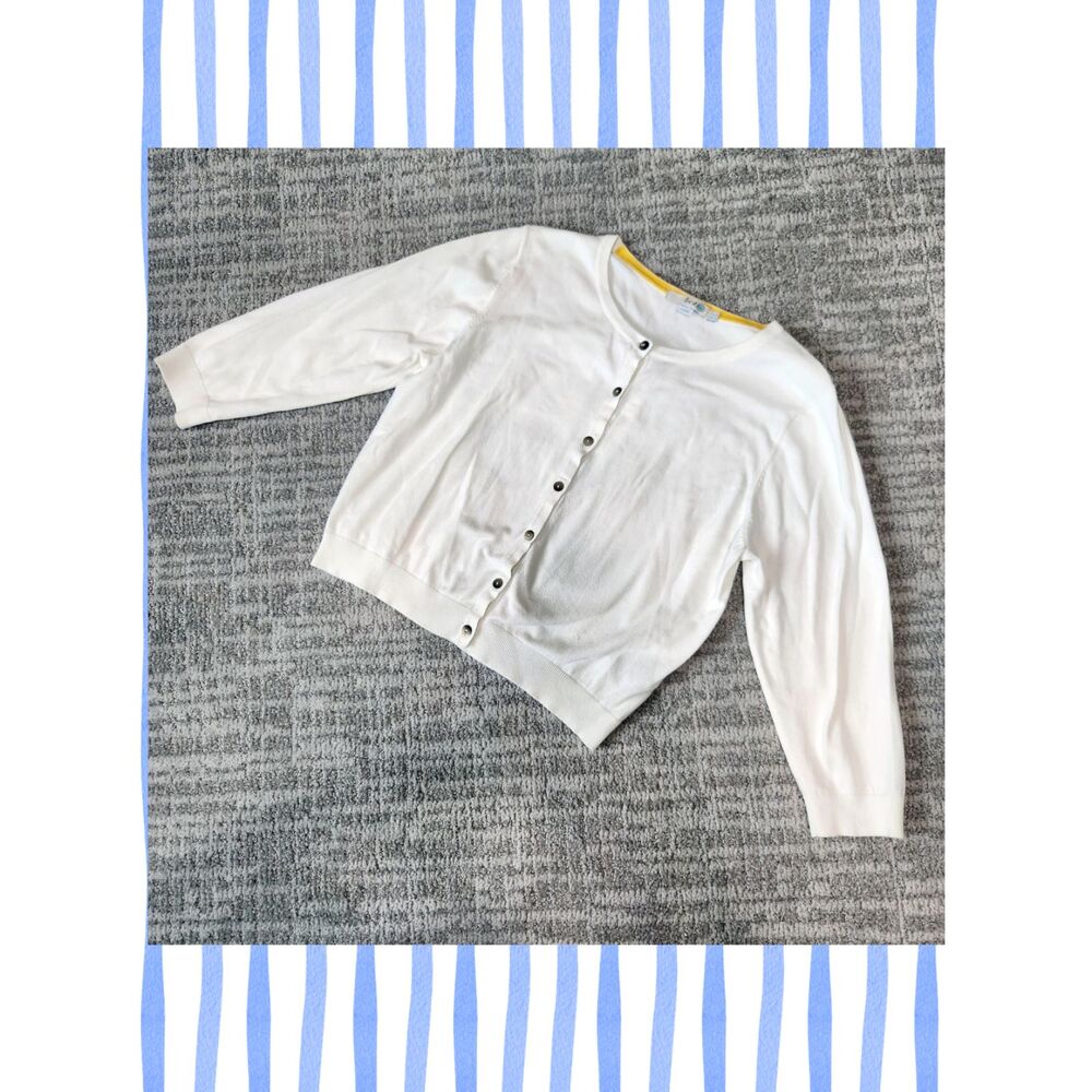 Boden White Button Front Cardigan Sweater Youth Size 12